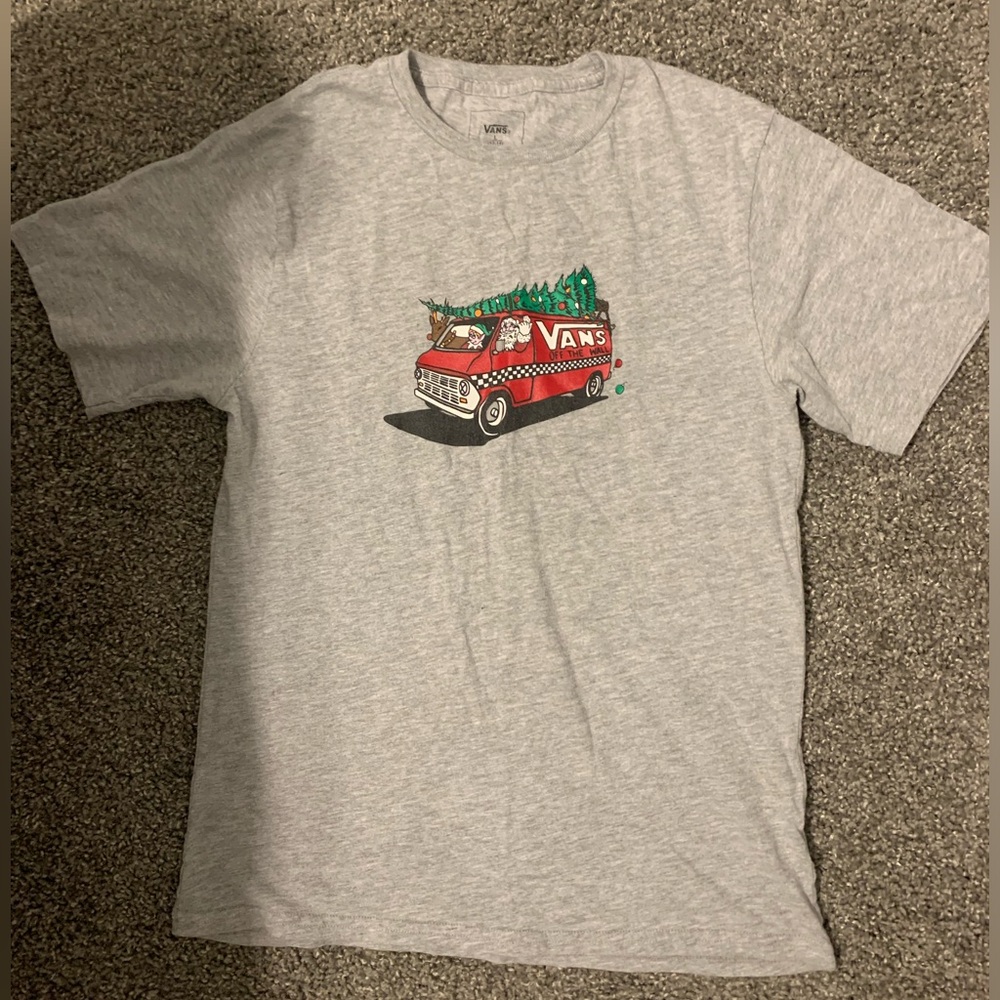 GREY CHRISTMAS VANS TEE SHIRT 👕 🎄